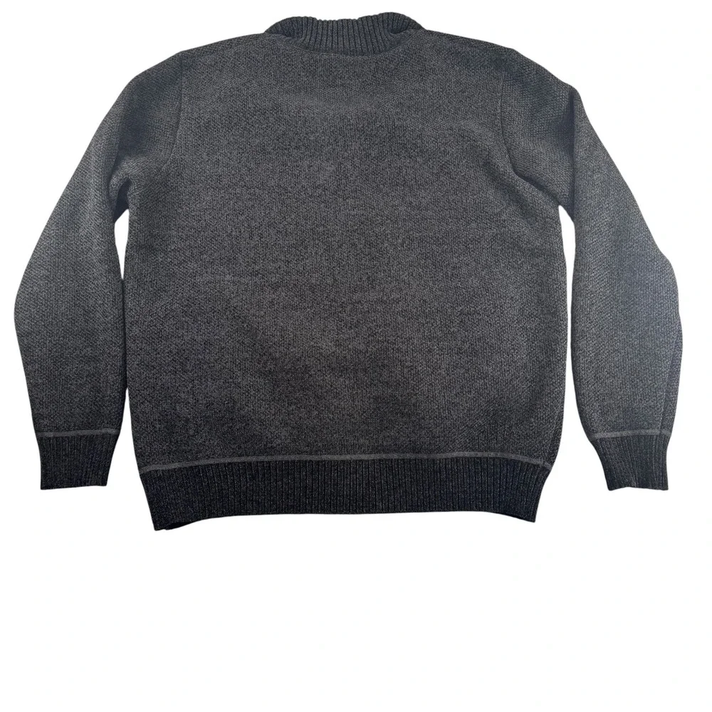 Kensington Eastside Mens XXL Black Marl Faux Fur Lined Full Zip Sweater Jacket